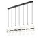 Z-Lite Cayden Linear Chandelier, 7-Light, 4.75in W x 54in L x 16.75in H, Matte Black/Clear, Etched Opal 1946P-7L-MB - alternate 2
